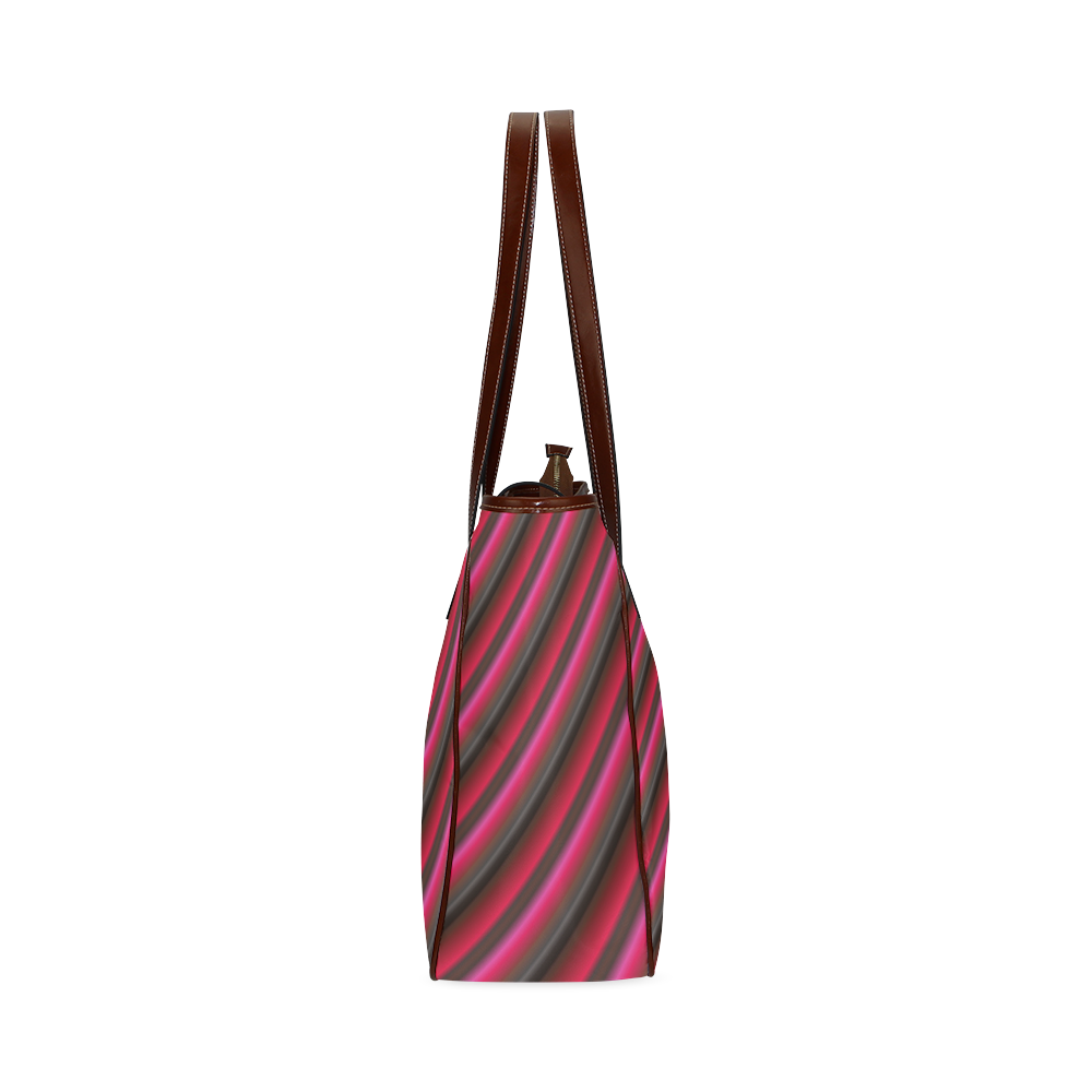 Glossy Red Gradient Stripes Classic Tote Bag (Model 1644)