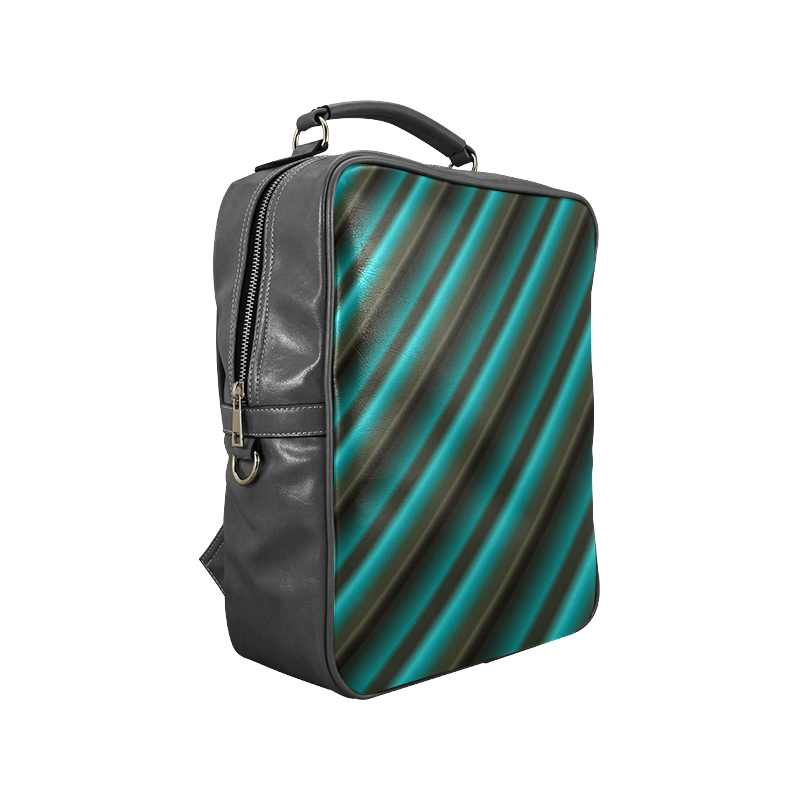 Glossy Green Gradient Stripes Square Backpack (Model 1618)