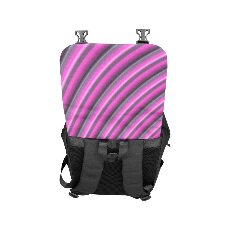 Glossy Pink Gradient Stripes Casual Shoulders Backpack (Model 1623)