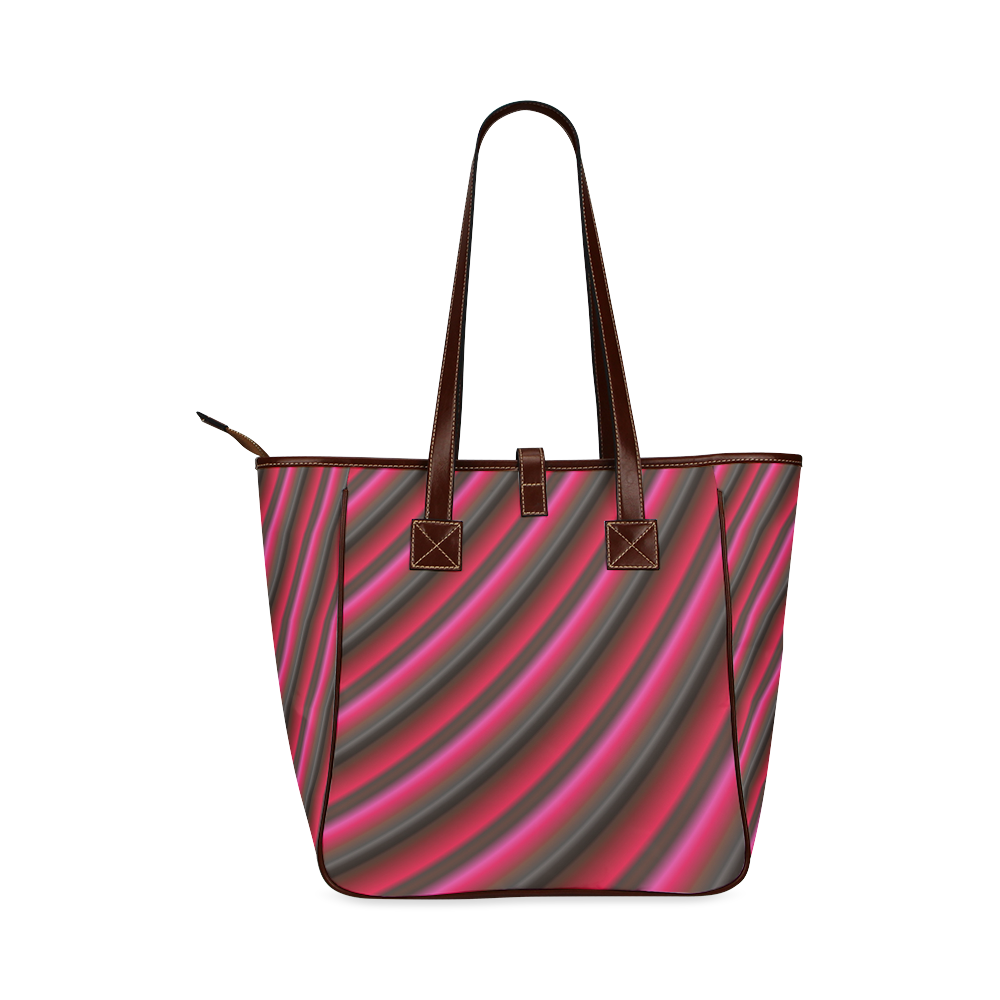 Glossy Red Gradient Stripes Classic Tote Bag (Model 1644)