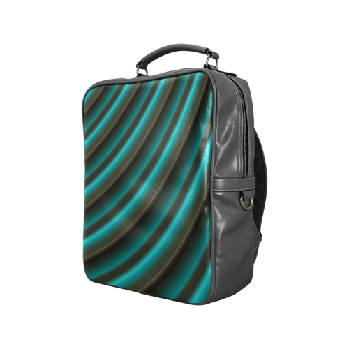 Glossy Green Gradient Stripes Square Backpack (Model 1618)