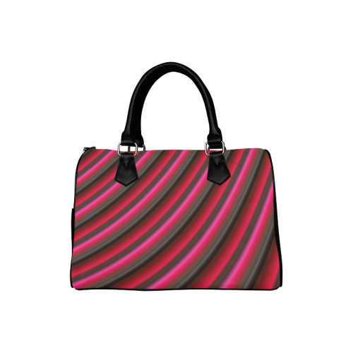 Glossy Red Gradient Stripes Boston Handbag (Model 1621)