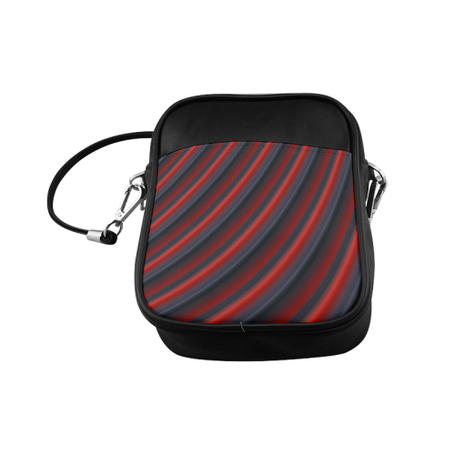 Glossy Red Gradient Stripes Sling Bag (Model 1627)