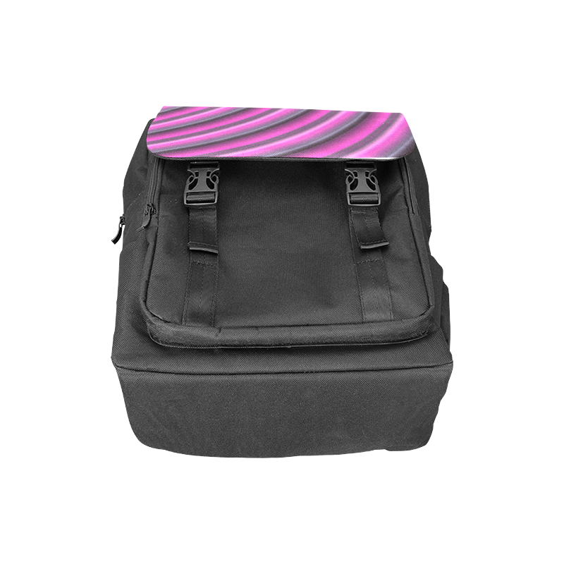 Glossy Pink Gradient Stripes Casual Shoulders Backpack (Model 1623)