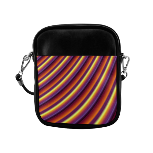 Glossy Colorful Gradient Stripes Sling Bag (Model 1627)