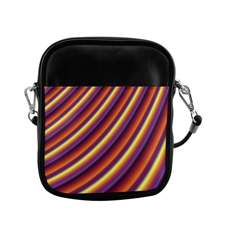 Glossy Colorful Gradient Stripes Sling Bag (Model 1627)