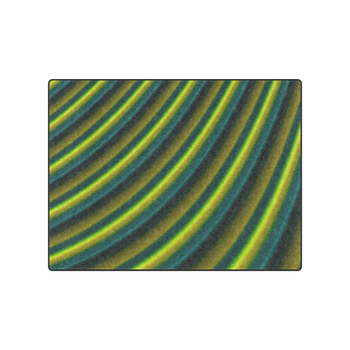 Glossy Lime Green Gradient Stripes Blanket 50"x60"