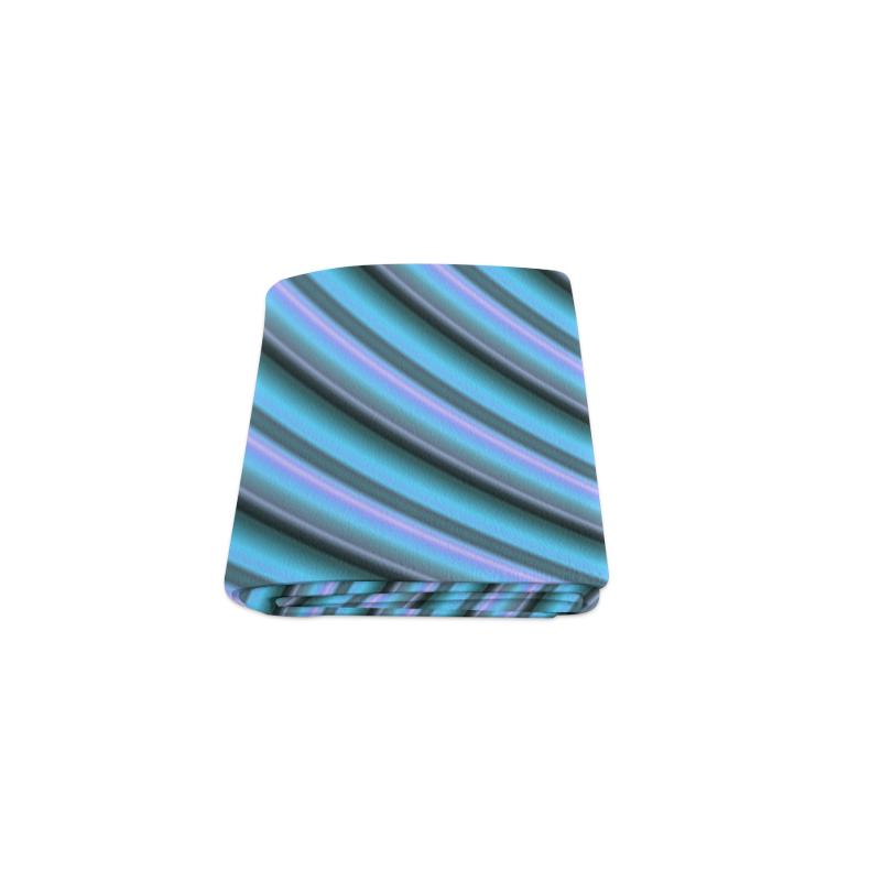 Glossy Light Blue Gradient Stripes Blanket 40"x50"