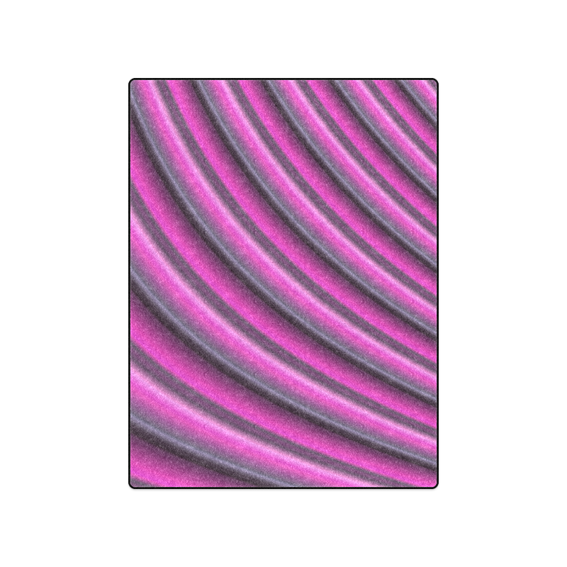 Glossy Pink Gradient Stripes Blanket 50"x60"