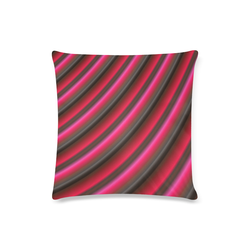 Glossy Red  Gradient Stripes Custom Zippered Pillow Case 16"x16"(Twin Sides)