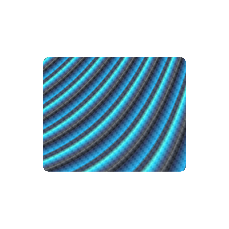 Glossy Blue Gradient Stripes Rectangle Mousepad