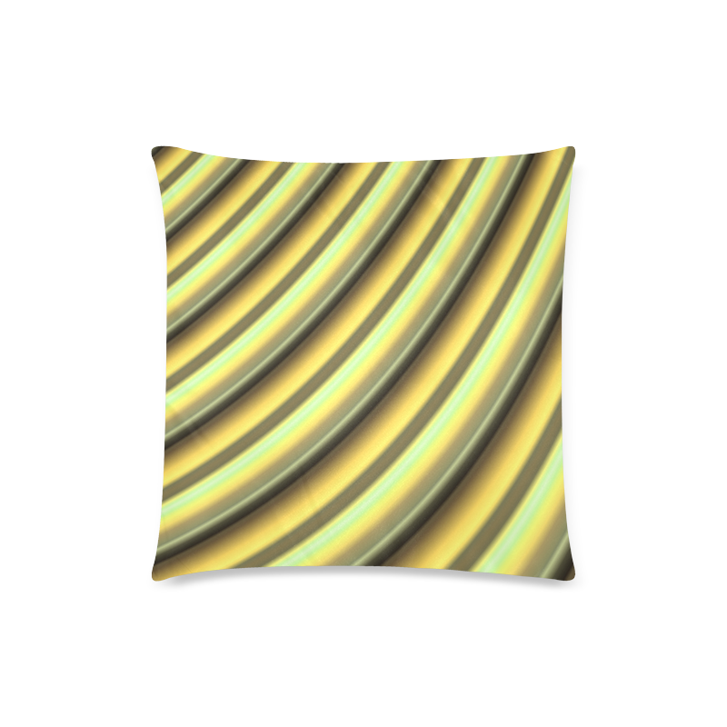 Glossy Yellow Gradient Stripes Custom Zippered Pillow Case 18"x18"(Twin Sides)