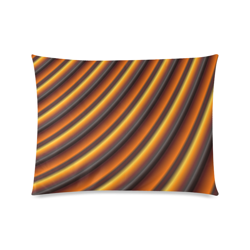 Fractal2cGlossy Honey Caramel Gradient Stripes Custom Zippered Pillow Case 20"x26"(Twin Sides)