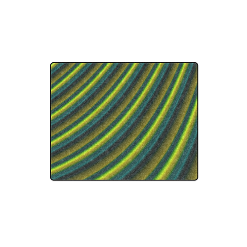 Glossy Lime Green Gradient Stripes Blanket 40"x50"