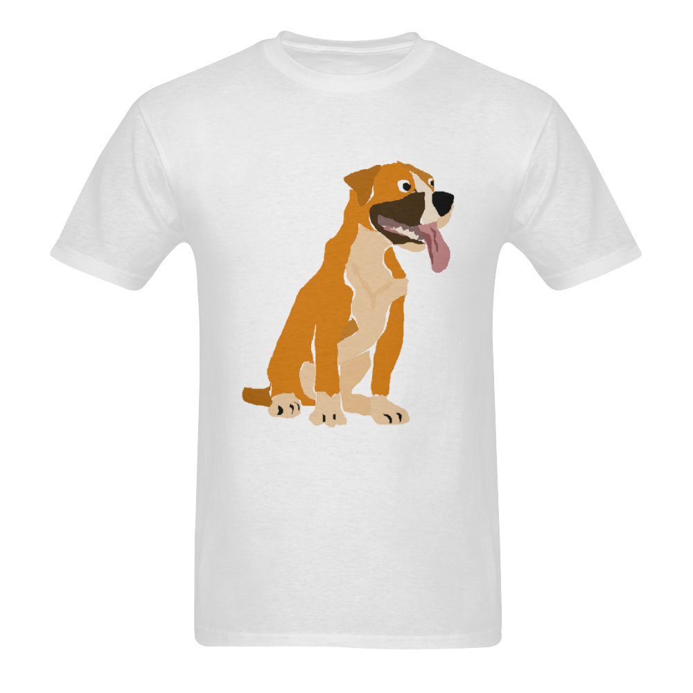 Funny Boxer Dog Art Sunny Men's T- shirt (Model T06)