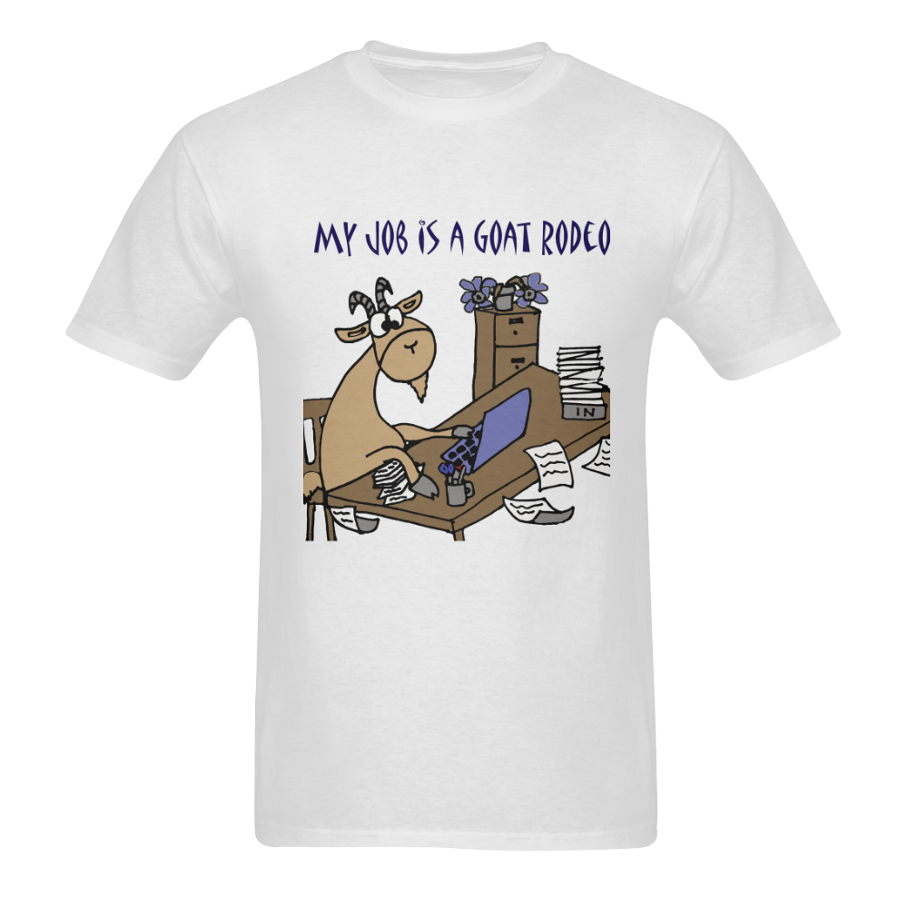 Funny Goat Rodeo Work Art Sunny Men's T- shirt (Model T06)