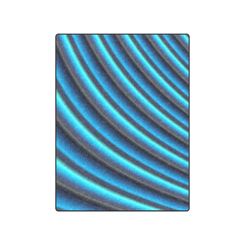 Glossy Blue Gradient Stripes Blanket 50"x60"