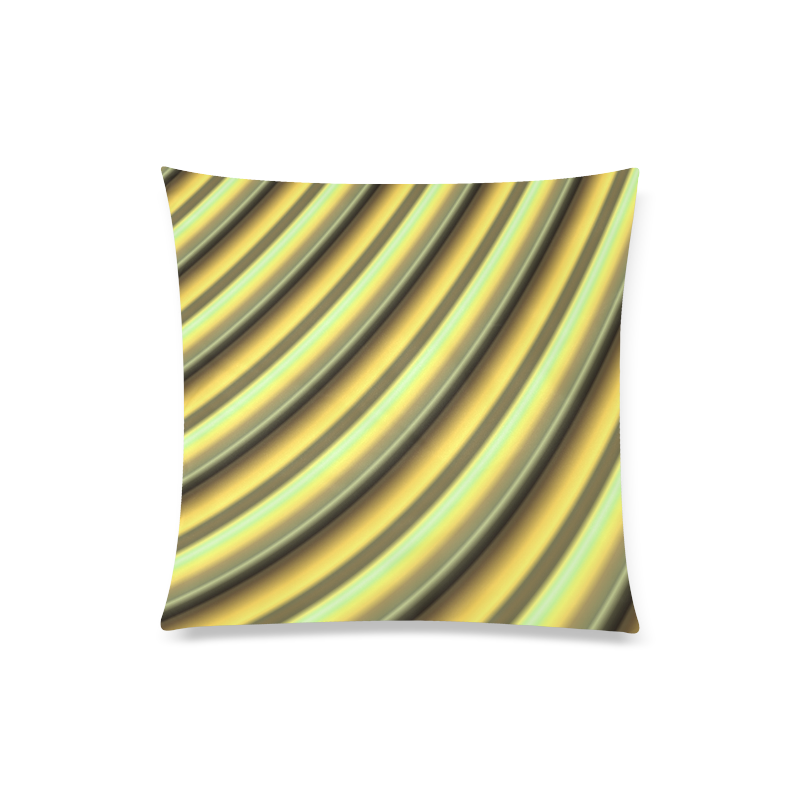Glossy Yellow Gradient Stripes Custom Zippered Pillow Case 20"x20"(Twin Sides)