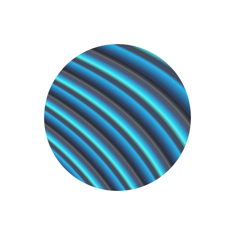 Glossy Blue Gradient Stripes Round Mousepad