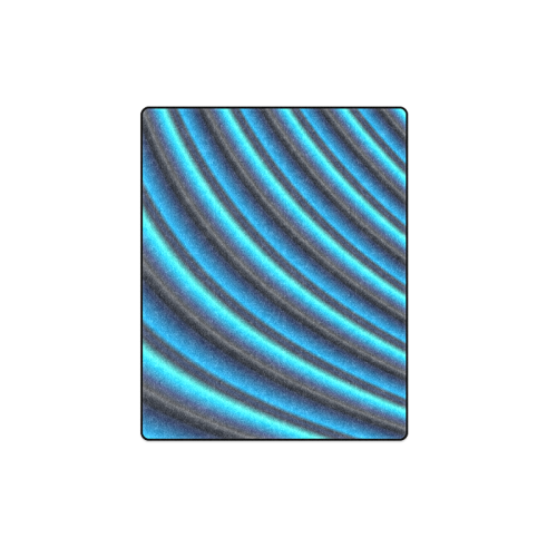 Glossy Blue Gradient Stripes Blanket 40"x50"