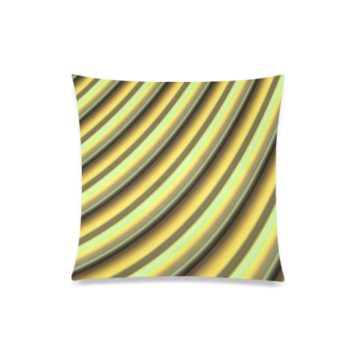 Glossy Yellow Gradient Stripes Custom Zippered Pillow Case 20"x20"(Twin Sides)