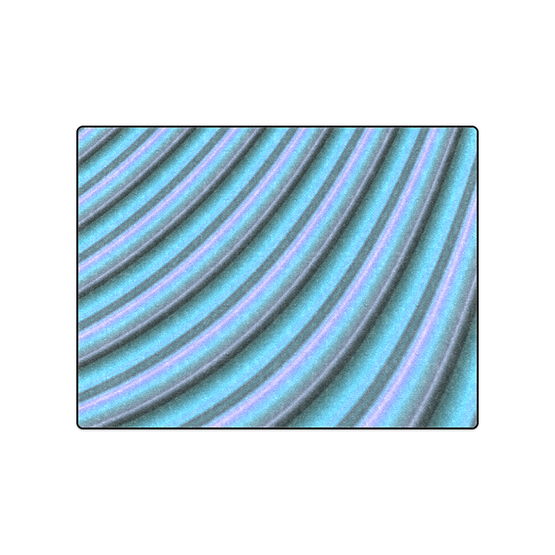 Glossy Light Blue Gradient Stripes Blanket 50"x60"