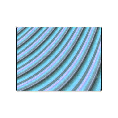 Glossy Light Blue Gradient Stripes Blanket 50"x60"