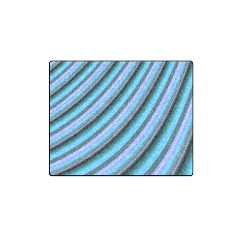 Glossy Light Blue Gradient Stripes Blanket 40"x50"