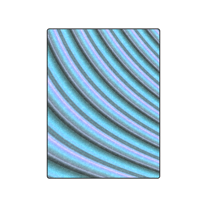 Glossy Light Blue Gradient Stripes Blanket 50"x60"