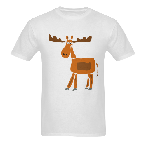 Funny Moose Art Sunny Men's T- shirt (Model T06)