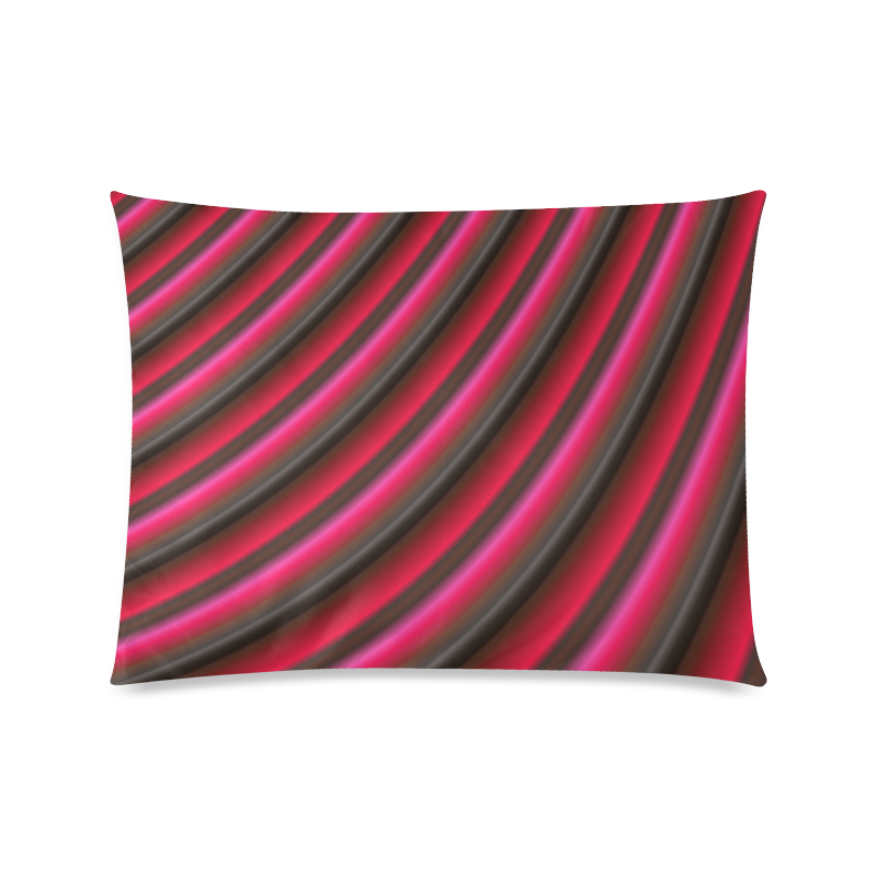 Glossy Red  Gradient Stripes Custom Picture Pillow Case 20"x26" (one side)