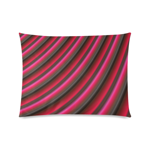 Glossy Red  Gradient Stripes Custom Picture Pillow Case 20"x26" (one side)