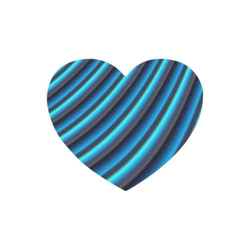 Glossy Blue Gradient Stripes Heart-shaped Mousepad