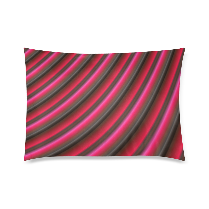 Glossy Red  Gradient Stripes Custom Zippered Pillow Case 20"x30" (one side)