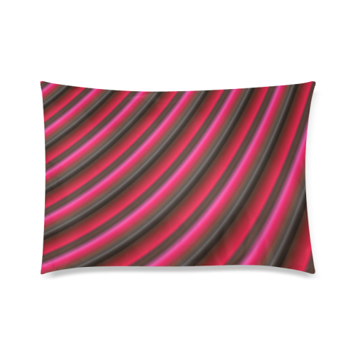 Glossy Red  Gradient Stripes Custom Zippered Pillow Case 20"x30" (one side)