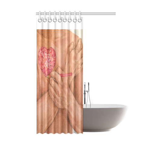 Embrace Love Drawing Shower Curtain 48"x72"