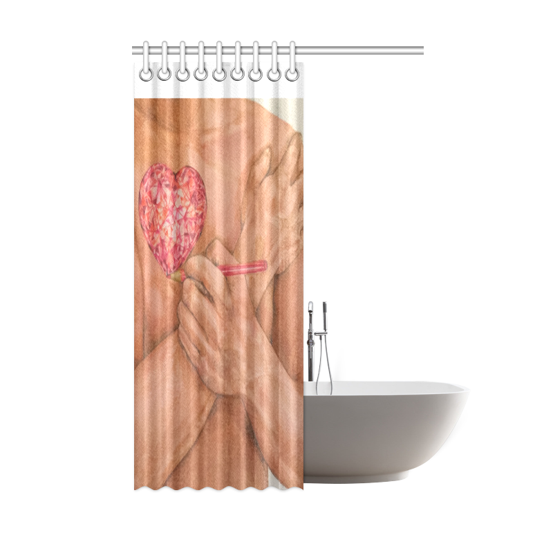 Embrace Love Drawing Shower Curtain 48"x72"