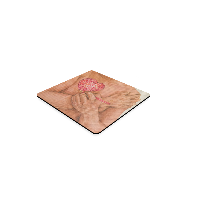 Embrace Love Drawing Square Coaster