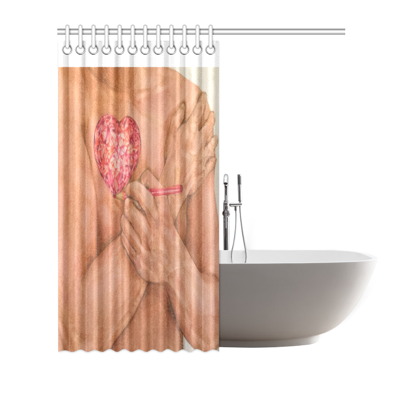 Embrace Love Drawing Shower Curtain 66"x72"