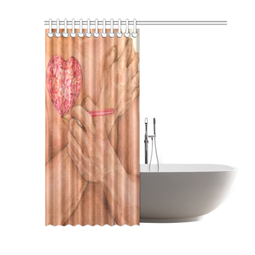 Embrace Love Drawing Shower Curtain 60"x72"