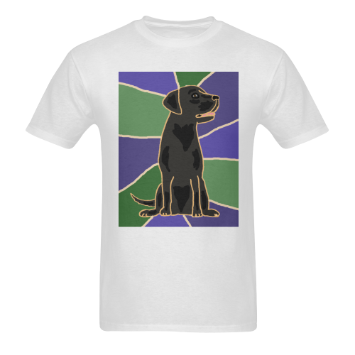 Artsy Black Labrador Retriever Dog Sunny Men's T- shirt (Model T06)