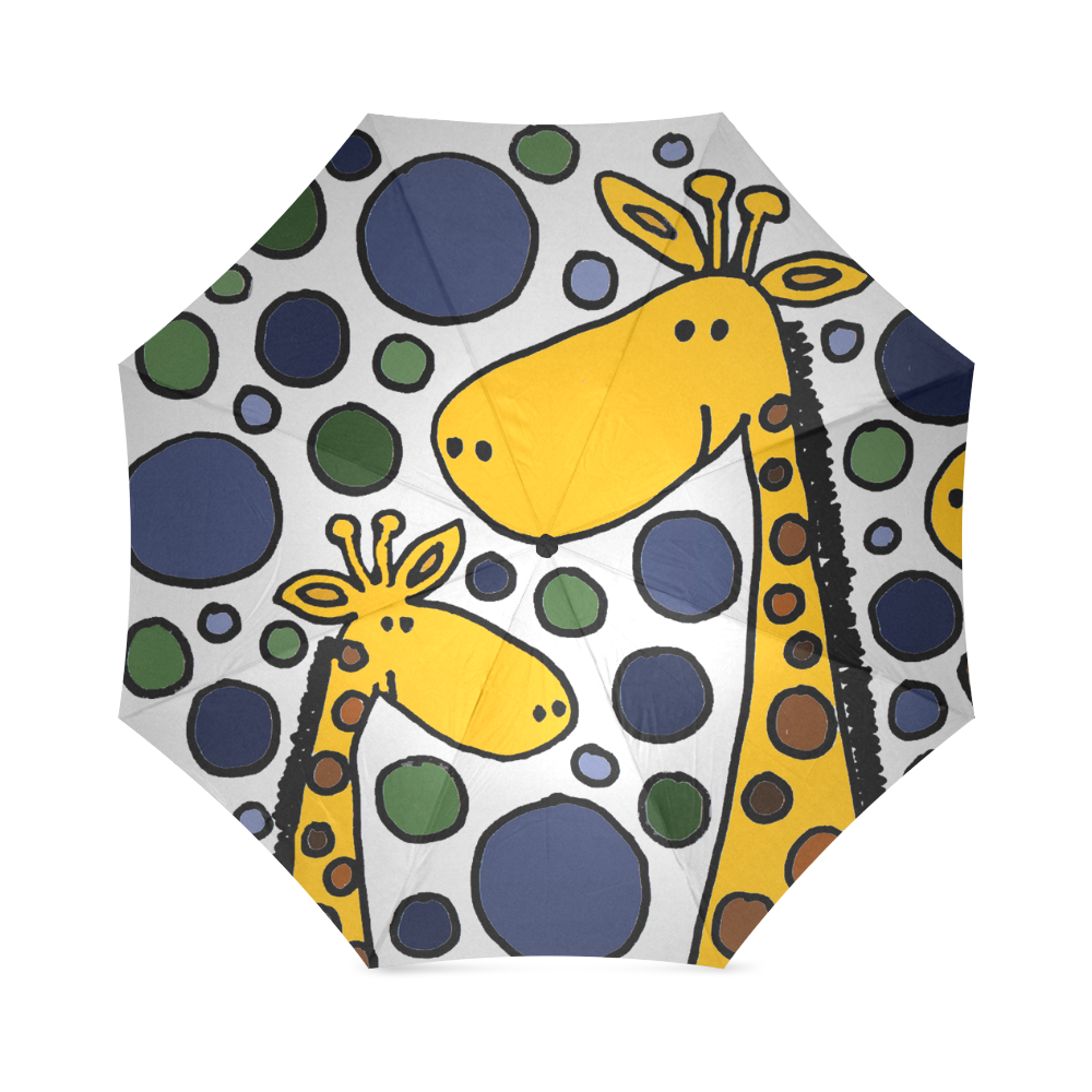 Funny Giraffe Family Abstract Art Foldable Umbrella (Model U01)