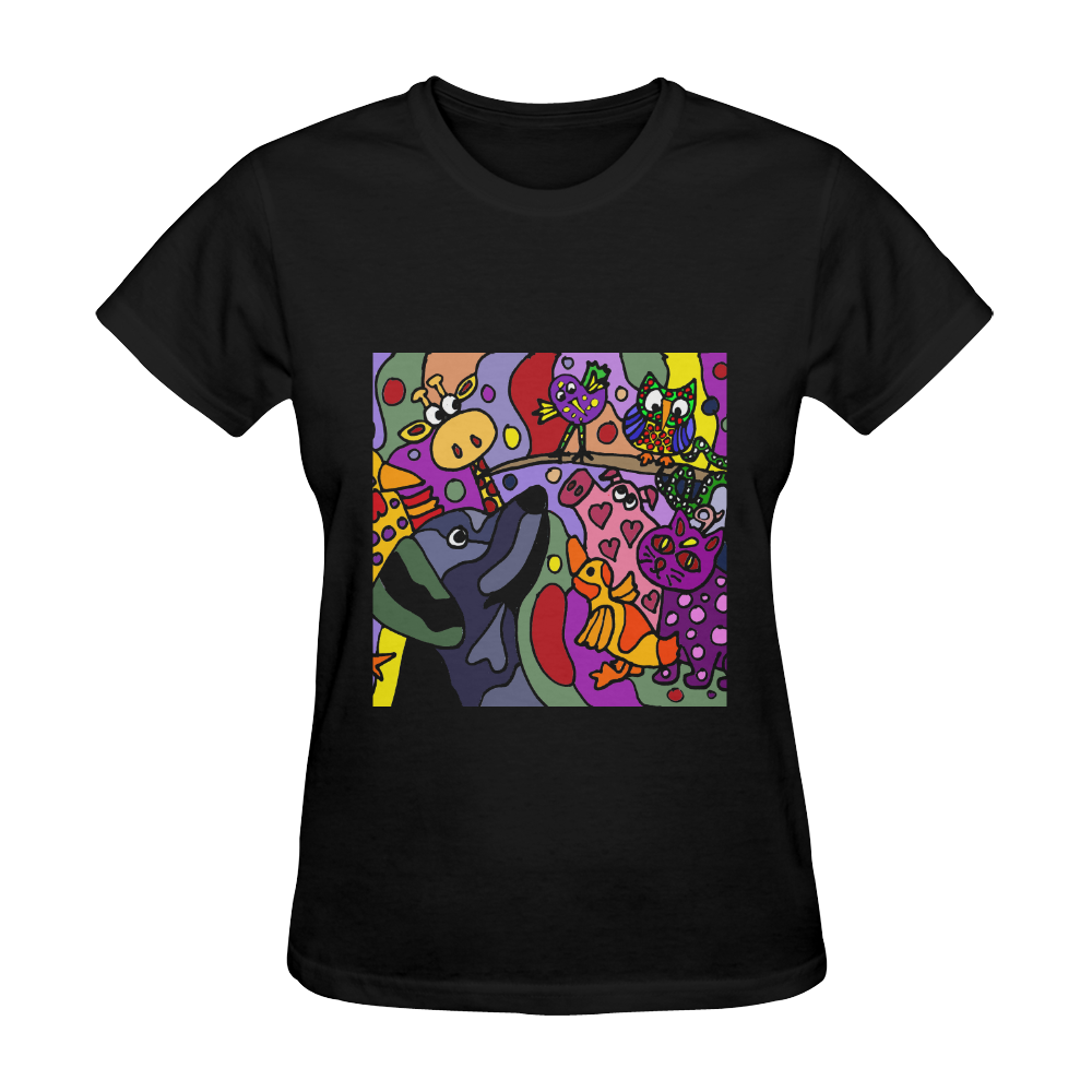 Funny Animals Abstract Art Sunny Women's T-shirt (Model T05)