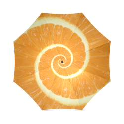 Citrus Orange Droste Spiral Foldable Umbrella (Model U01)