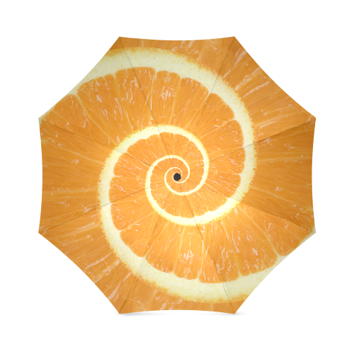 Citrus Orange Droste Spiral Foldable Umbrella (Model U01)