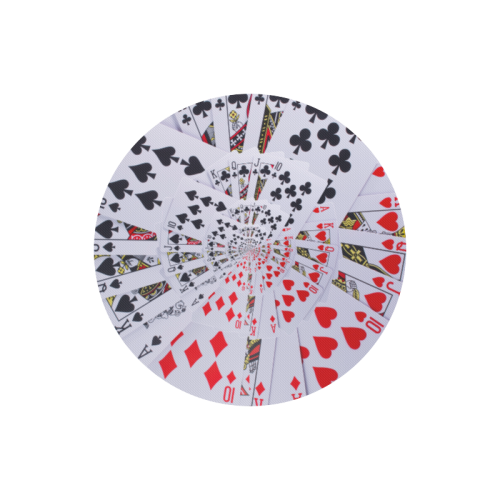 Casino Poker Royal Flush Droste Spiral Round Mousepad