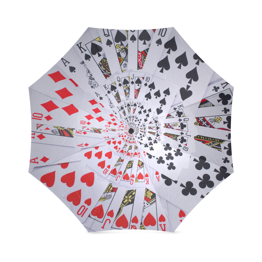 Poker Royal Flush Droste Spiral Foldable Umbrella (Model U01)