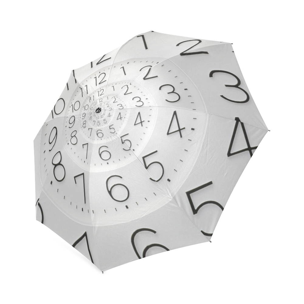Time Clock Droste Spiral Foldable Umbrella (Model U01)