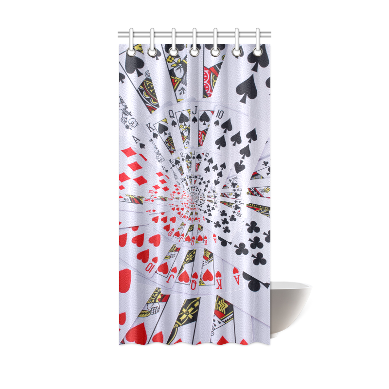 Casino Poker Royal Flush Droste Spiral Shower Curtain 36"x72"