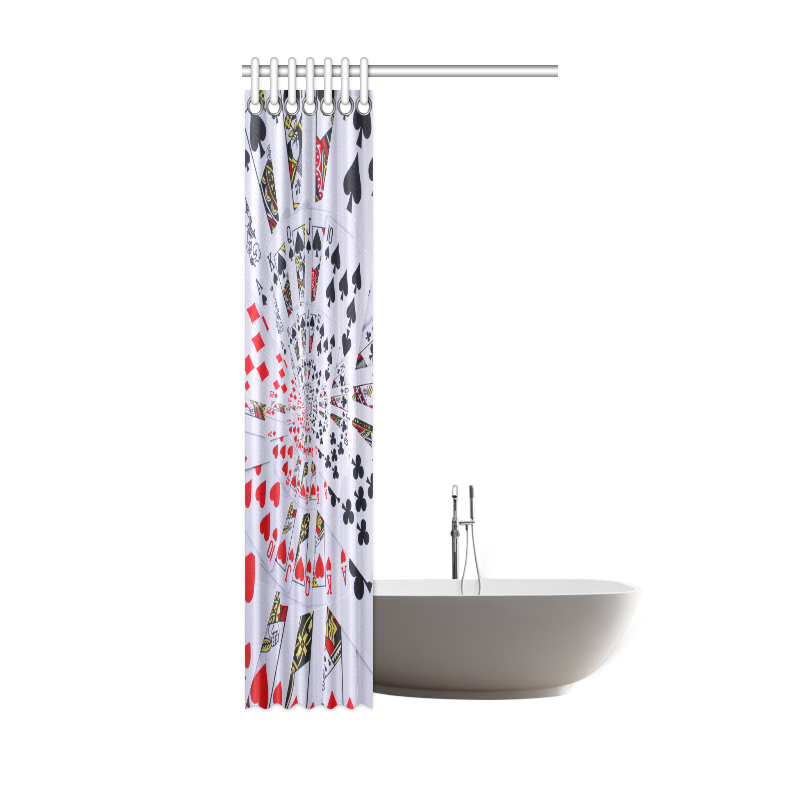 Casino Poker Royal Flush Droste Spiral Shower Curtain 36"x72"